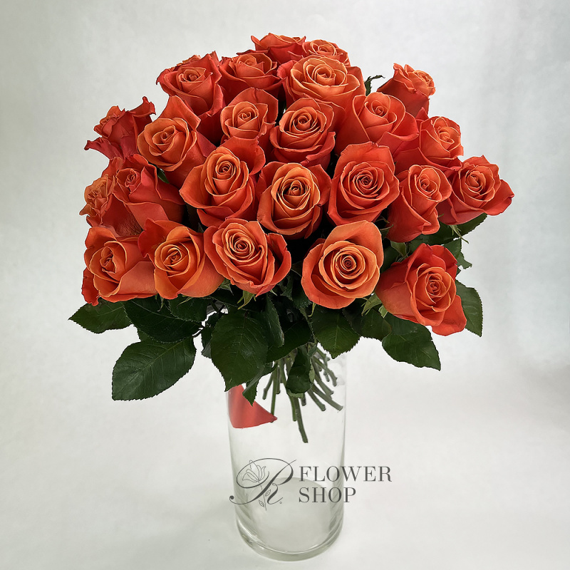 Букет из оранжевых роз «Лаконичность»