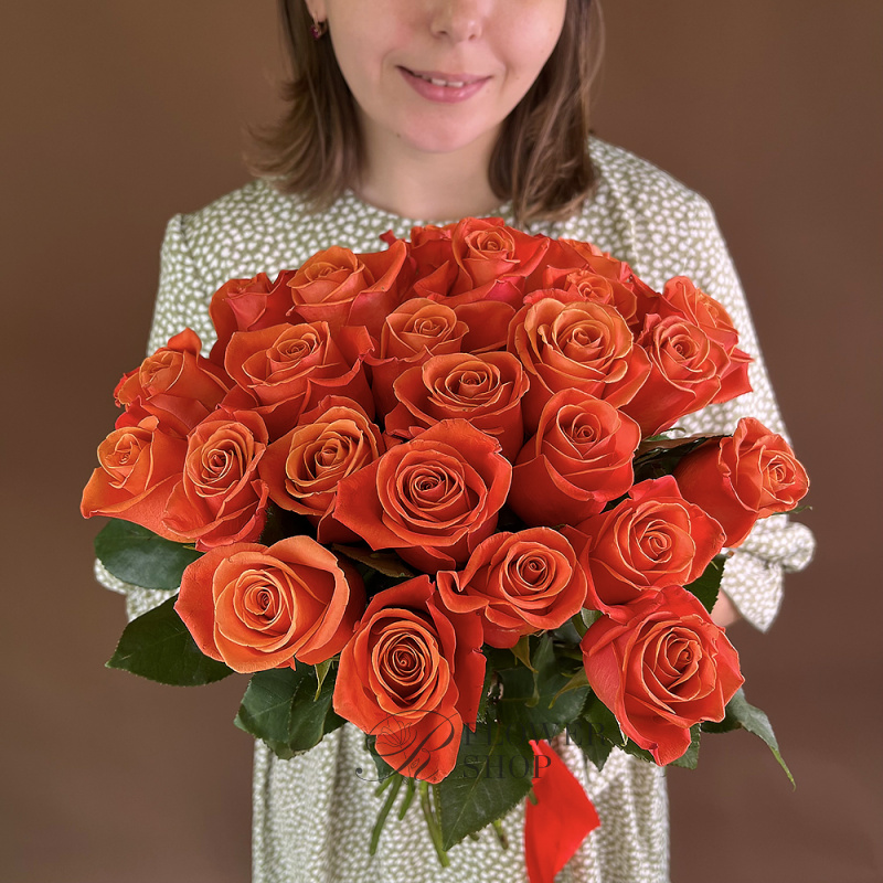 Букет из оранжевых роз «Лаконичность» 3