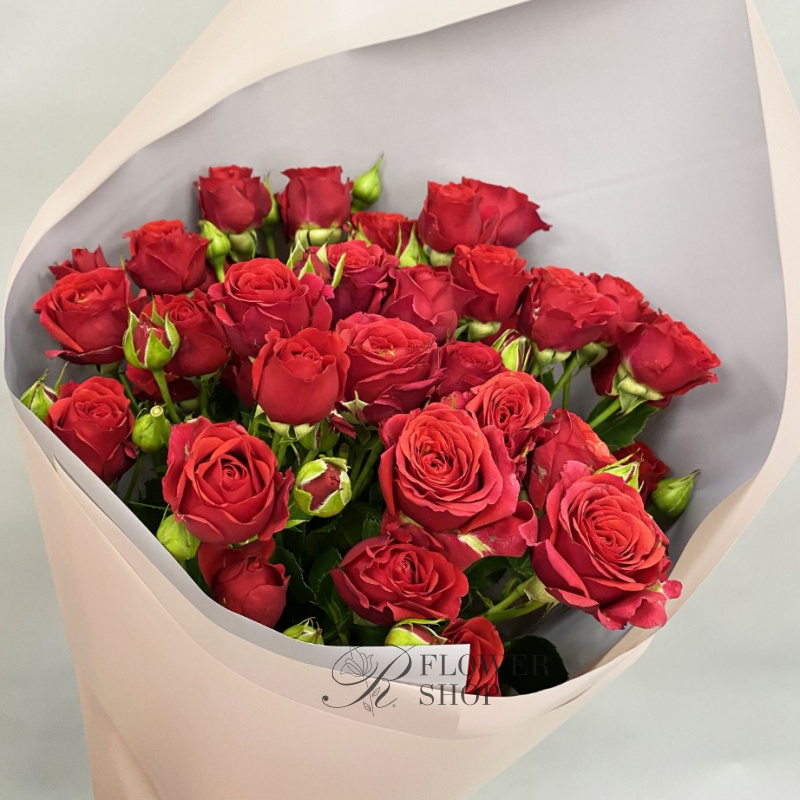 Букет с кустовой розой «Песня о любви» 1