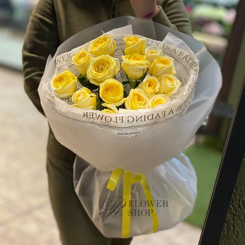 Букет желтых роз «Утреннее солнце»