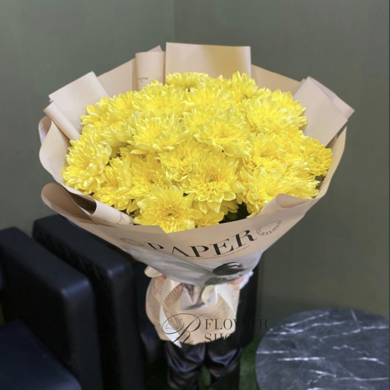 Букет хризантем «Солнечный лучик»