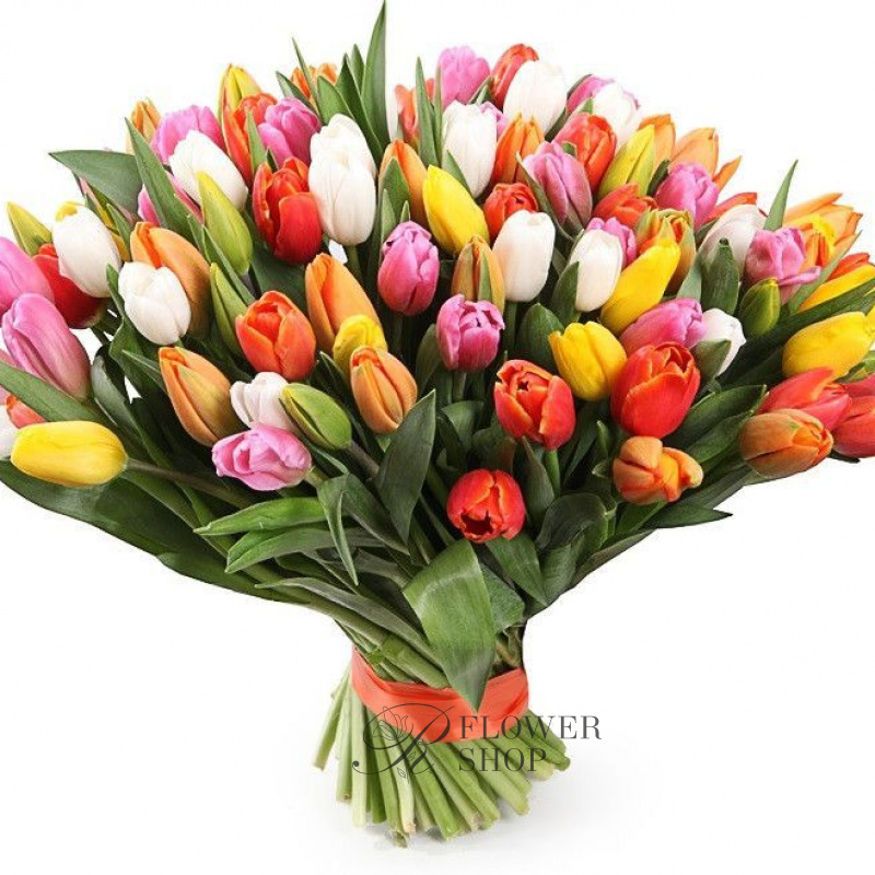 Букет из тюльпанов микс